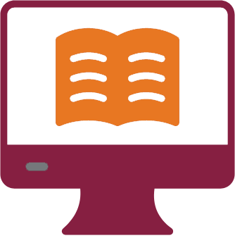 Computer screen showing an open book
